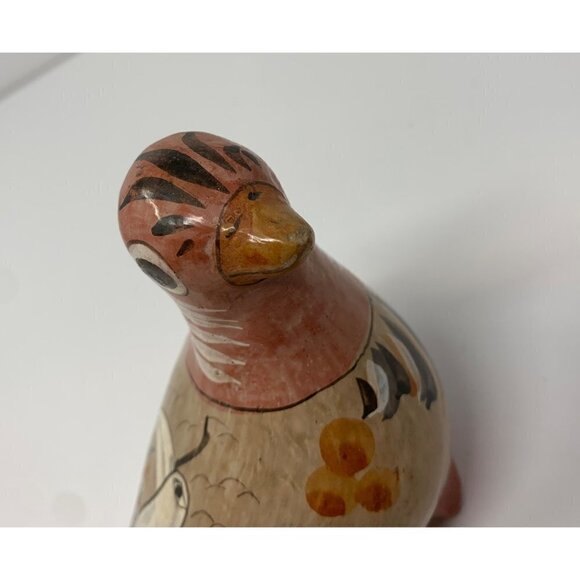 Tonala Mexican Bird Folk Art Pottery Pheasant Design Vintage Hand Painted - Picture 15 of 16